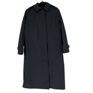 US Navy DCSP Quarterdeck Trench Coat Womens 16L Black Removable Liner EUC